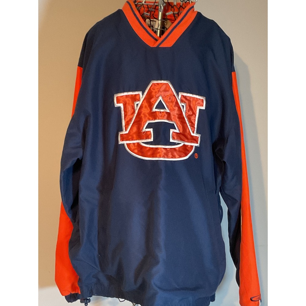 58 Sports‎ Auburn Tigers Windbreaker Pullover Navy Orange V-Neck Mens Medium